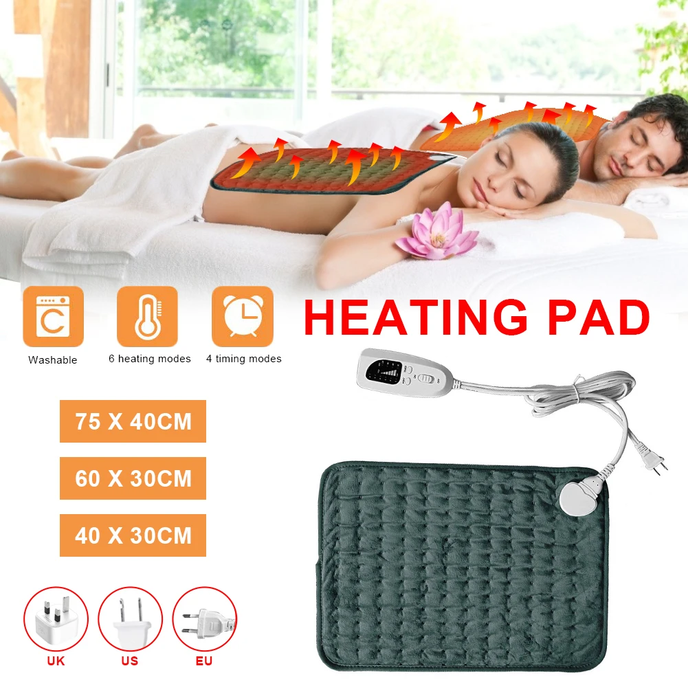 120W Electric Heating Pad for Pain and Cramps Relief 6 Heat Setting Fast Heating Soft Touch Flannel Pad with EU/US/UK plug
120W Electric Heating Pad for Pain and Cramps Relief 6 Heat Setting Fast Heating Soft Touch Flannel Pad with EU/US/UK plug