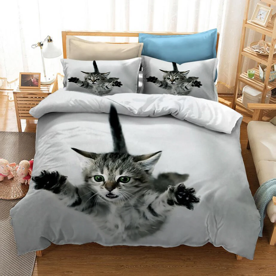 3D Printed Bedding Set Animal Cats Duvet Cover Bedroom Cute Bed Set Comforter Home Textile Queen Single 
3D Printed Bedding Set Animal Cats Duvet Cover Bedroom Cute Bed Set Comforter Home Textile Queen Single