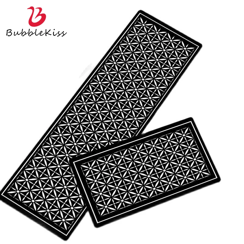 Bubble Kiss PVC Kitchen Mat For Oil And Water Proof Black Geometry Print Bathroom Anti Slip Rugs Comfor Home Bedside Long Carpet
Bubble Kiss PVC Kitchen Mat For Oil And Water Proof Black Geometry Print Bathroom Anti Slip Rugs Comfor Home Bedside Long Carpet