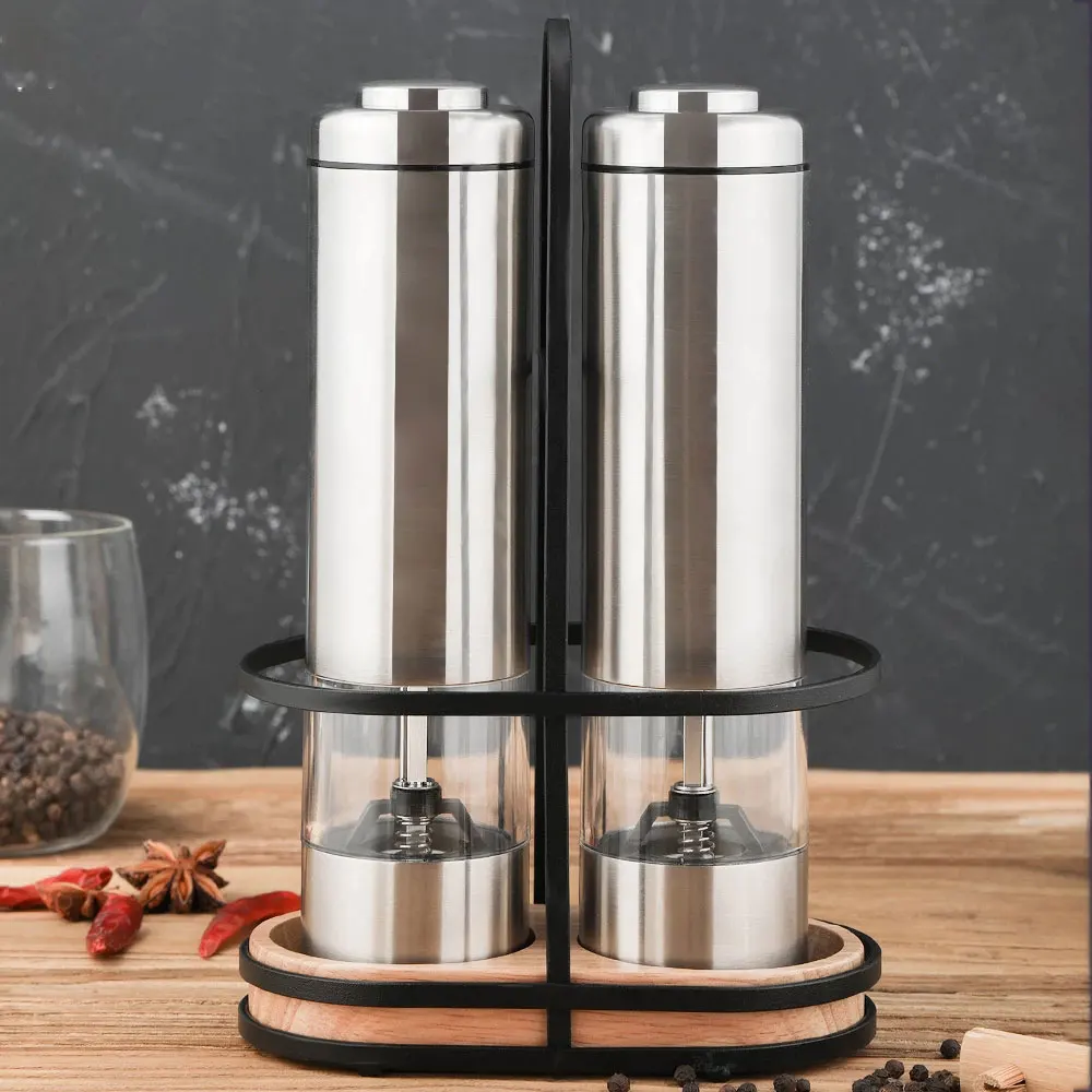 Spice Mill Electric Pepper Mill with Led Light Stainless Steel Automatic Salt and Pepper Grinder for Kitchen Tools Spice Grinder
Spice Mill Electric Pepper Mill with Led Light Stainless Steel Automatic Salt and Pepper Grinder for Kitchen Tools Spice Grinder