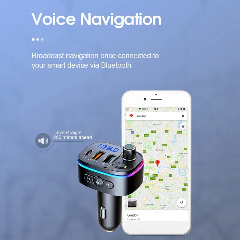 Car FM Transmitter Colorful Bluetooth 5.0 Player LED Light MP3 Bluetooth Player Car Quick Charger QC3.0 With Handsfree Modulator
Car FM Transmitter Colorful Bluetooth 5.0 Player LED Light MP3 Bluetooth Player Car Quick Charger QC3.0 With Handsfree Modulator