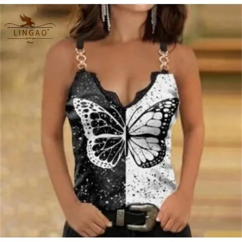 New Fashion Vest Tops Women Summer 2021 Ladies Lace V-Neck Butterfly Printed Sexy Sleeveless Casual Tank Top Plus Size корсет
New Fashion Vest Tops Women Summer 2021 Ladies Lace V-Neck Butterfly Printed Sexy Sleeveless Casual Tank Top Plus Size корсет
