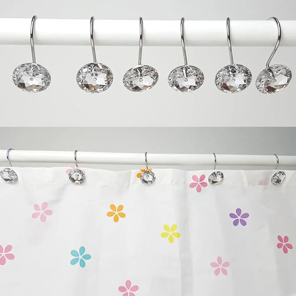12Pcs Acrylic Round Bling Hooks Rings Acrylic Decorative Rhinestone Glass Shower Curtain Rolling Hooks Bathroom Bath Supplies
12Pcs Acrylic Round Bling Hooks Rings Acrylic Decorative Rhinestone Glass Shower Curtain Rolling Hooks Bathroom Bath Supplies