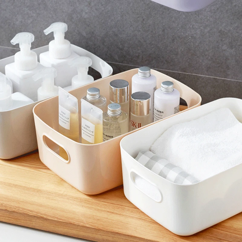 Storage Basket With Handle Plastic Cosmetic Storage Box Desktop Snack Sundries Organizer Household Kitchen Storage Container
Storage Basket With Handle Plastic Cosmetic Storage Box Desktop Snack Sundries Organizer Household Kitchen Storage Container
