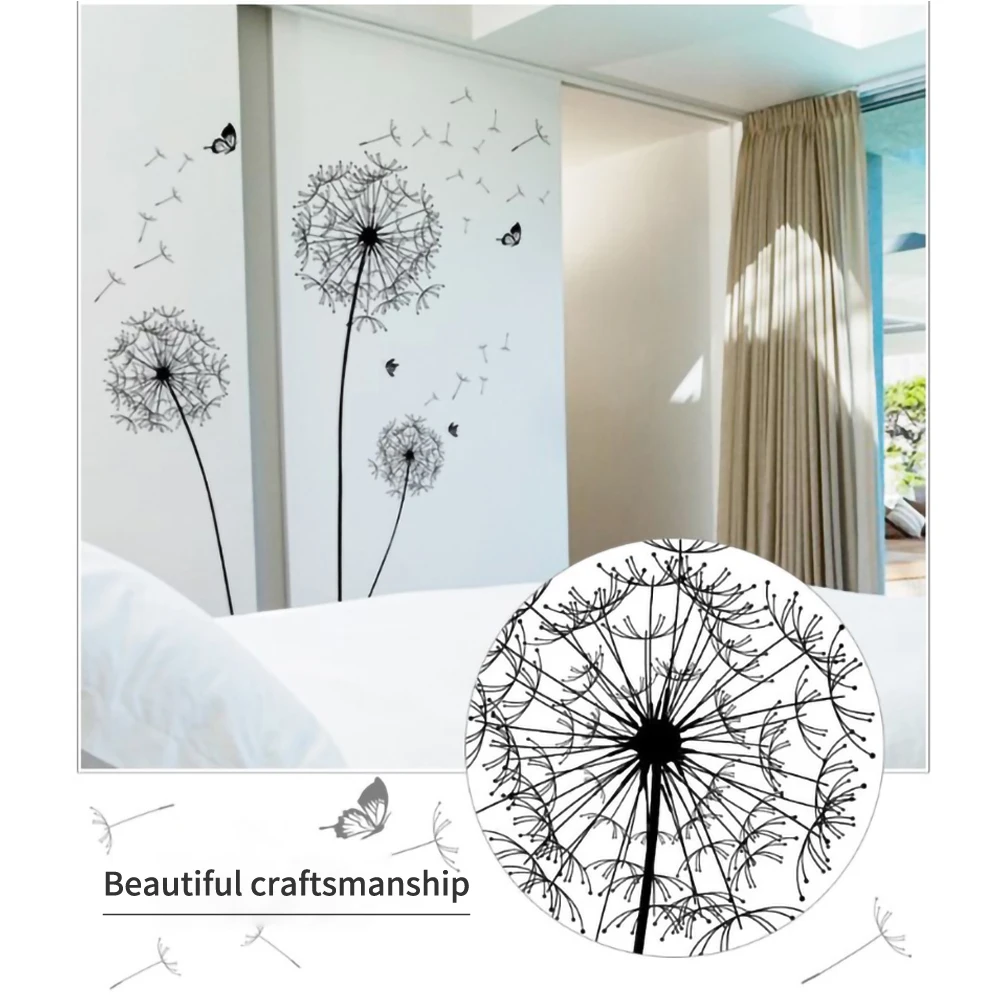 Black Dandelion Wall Sticker Living Room Bedroom Window Art Decals Removable Creative Flower Wall Stickers Home Decor Stickers
Black Dandelion Wall Sticker Living Room Bedroom Window Art Decals Removable Creative Flower Wall Stickers Home Decor Stickers