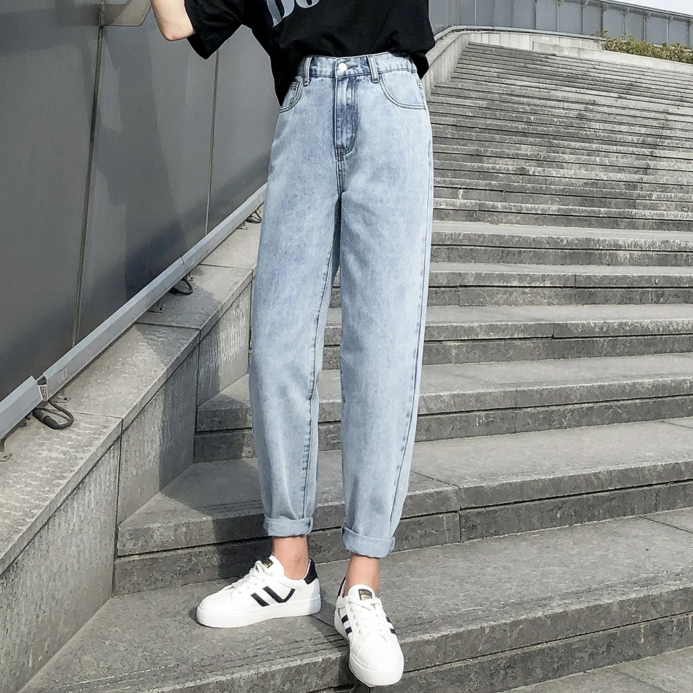 High Waist Jeans Woman Plus Size Street Style Elastic Waist Denim Pants Cotton Loose Coated Vintage Washed Boyfriend Jeans 2021
High Waist Jeans Woman Plus Size Street Style Elastic Waist Denim Pants Cotton Loose Coated Vintage Washed Boyfriend Jeans 2021