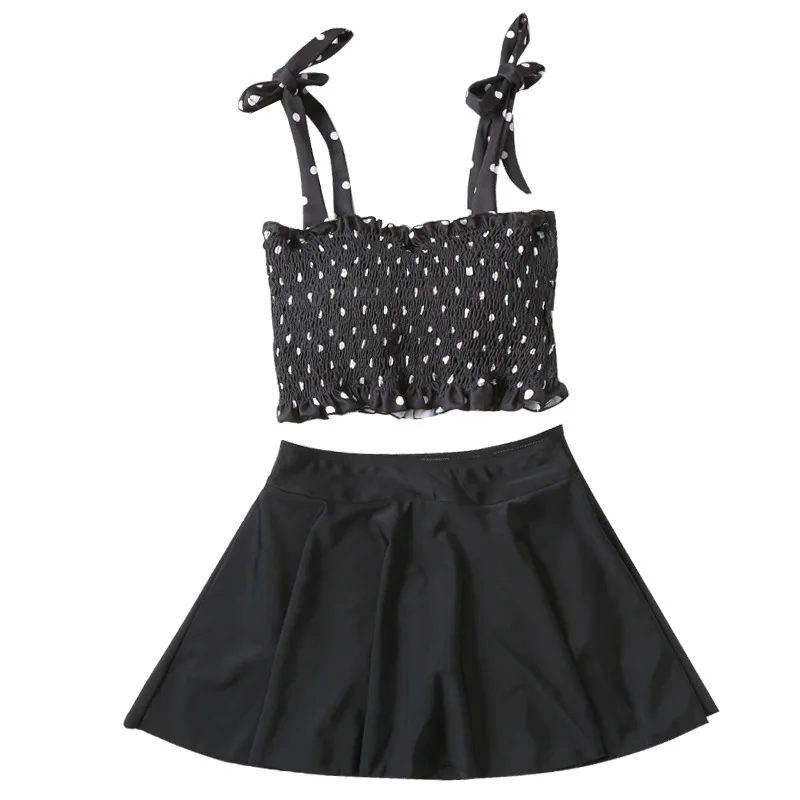 Women's Shorts Bathing Suit Swimsuit Tankini Femme Female Separate Plus Size Swim Wear Lovely With Ruches Skirt Condole 
Women's Shorts Bathing Suit Swimsuit Tankini Femme Female Separate Plus Size Swim Wear Lovely With Ruches Skirt Condole