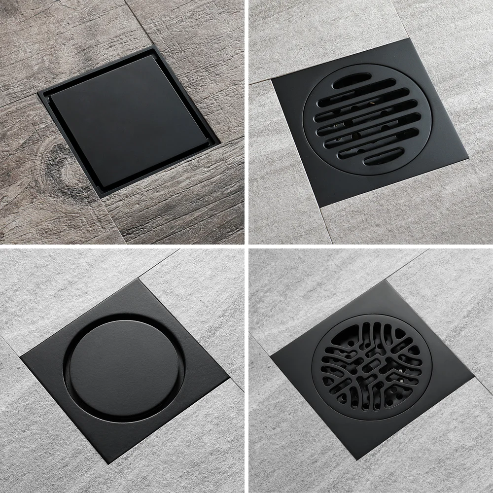 Black Brass 10 x 10 cm Shower Floor Drain Washroom Bathroom Invisible Drain Cover Square Waste Floor Drain HIDEEP
Black Brass 10 x 10 cm Shower Floor Drain Washroom Bathroom Invisible Drain Cover Square Waste Floor Drain HIDEEP