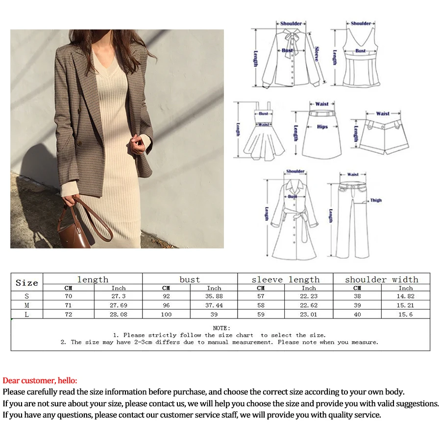 Korean Checked Single-breasted Suit Woman Stylish Long-sleeved Loose Simple Suit Ladies Casual Slim Temperament Women's Suit
Korean Checked Single-breasted Suit Woman Stylish Long-sleeved Loose Simple Suit Ladies Casual Slim Temperament Women's Suit