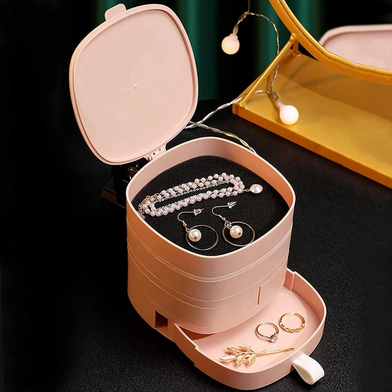 Rotating Jewelry Box, 4-Layer Gift Box, Ring, Earrings, Necklace and Bracelet Small Men and Women Travel Storage
Rotating Jewelry Box, 4-Layer Gift Box, Ring, Earrings, Necklace and Bracelet Small Men and Women Travel Storage