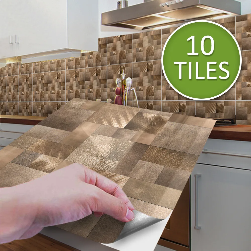 Vinyl Tile Home Decoration Modern Sticker For Kitchen Waterproof Self-adhesive Rear Baffle Wall Tile PVC Copper Metallic Mosaic
Vinyl Tile Home Decoration Modern Sticker For Kitchen Waterproof Self-adhesive Rear Baffle Wall Tile PVC Copper Metallic Mosaic