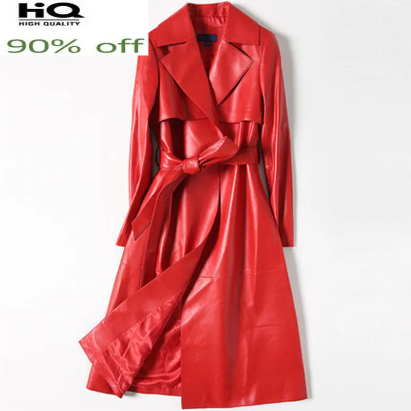 Genuine Leather Jackets Women Natural Sheepskin Coat Female Real Leather Belt Clothes Spring Long Korean Overcoat LWL1427
Genuine Leather Jackets Women Natural Sheepskin Coat Female Real Leather Belt Clothes Spring Long Korean Overcoat LWL1427