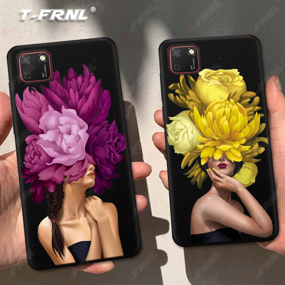 Чехол для Huawei Honor 9S девушка с цветами Y6P Y8P Y5 Y7 Pro Lite Prime 2018 2019 9X 10 20 9C чехол | Мобильные
