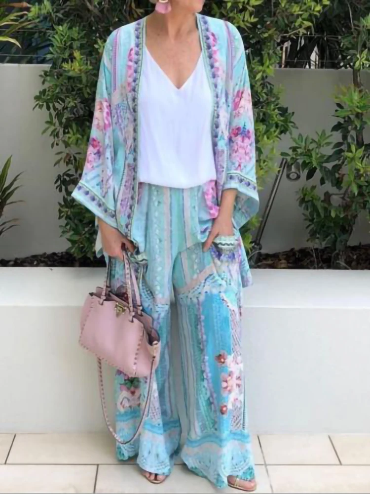 7 / 3 Sleeve Fashionable Splicing 2-piece Pants 2021 Women's Summer New Fashion Printing Leisure Vacation Style Suit
7 / 3 Sleeve Fashionable Splicing 2-piece Pants 2021 Women's Summer New Fashion Printing Leisure Vacation Style Suit