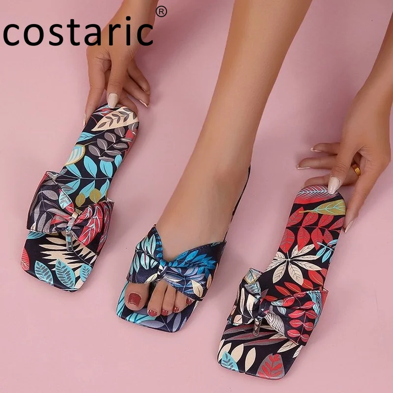 New Butterfly Knot Women Flip Flops Outdoor Elegant Summer Shoes Women Flat Beach Slides Square Toe Flower Printing Bow Slippers
New Butterfly Knot Women Flip Flops Outdoor Elegant Summer Shoes Women Flat Beach Slides Square Toe Flower Printing Bow Slippers