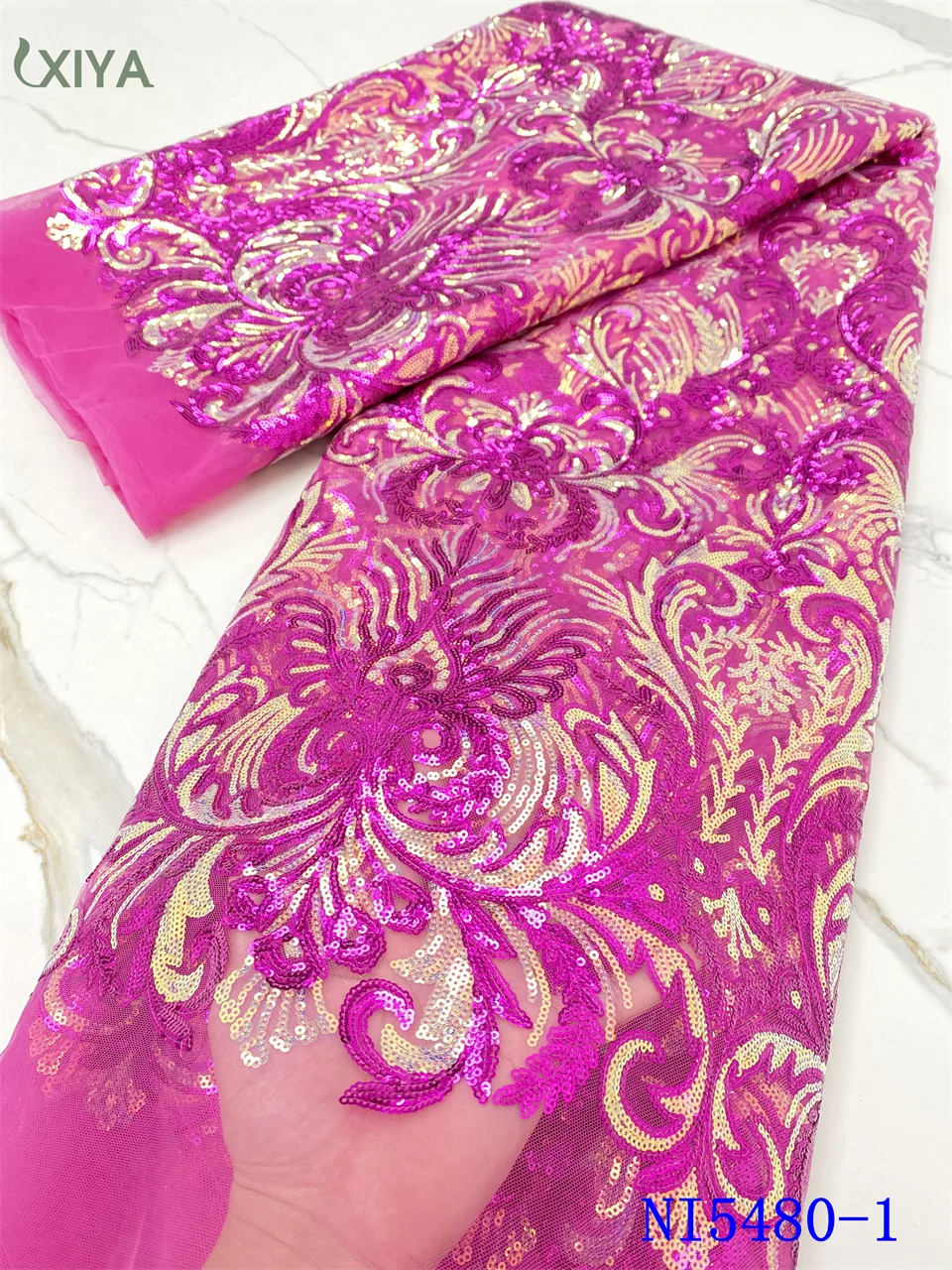 French Tulle Lace Fabric Newest Arrival African Sequin Lace Fabric for Bridal Materials Nigerian Mesh Sequence Lace NI5480
French Tulle Lace Fabric Newest Arrival African Sequin Lace Fabric for Bridal Materials Nigerian Mesh Sequence Lace NI5480