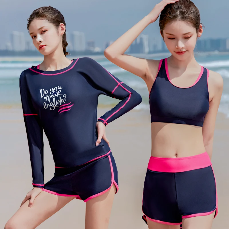Swimsuits for Women Girls Sports Swimwear 3 Pieces Swimming Solid Beach Surfing Diving Rash Guard Long Sleeve Bikini High Waist
Swimsuits for Women Girls Sports Swimwear 3 Pieces Swimming Solid Beach Surfing Diving Rash Guard Long Sleeve Bikini High Waist