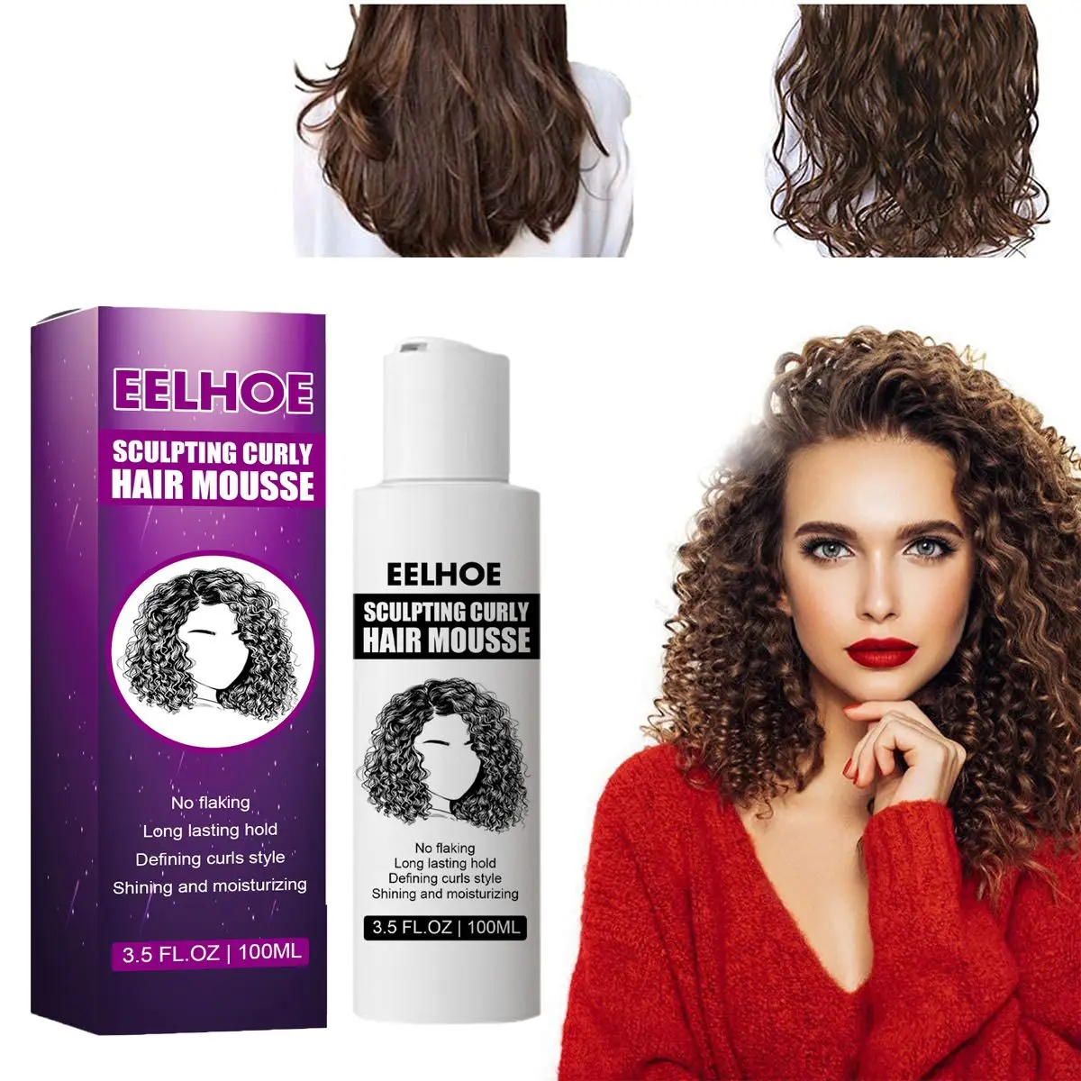 100ml Curl Hair Boost Defining Cream Hair Repairing Frizz Control Sculpting Curly Hair Mousse Professional Styling Gel
100ml Curl Hair Boost Defining Cream Hair Repairing Frizz Control Sculpting Curly Hair Mousse Professional Styling Gel