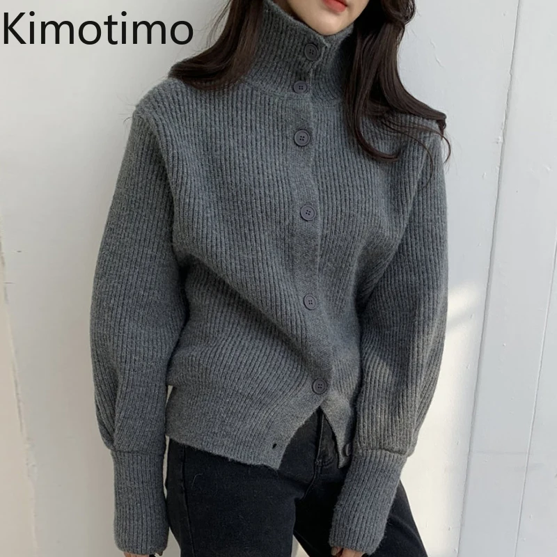 Kimotimo Turtleneck Cardigan Sweater Women Korean Chic Lazy Single Breasted Lantern Sleeve Knit Coat Autumn Loose All-match
Kimotimo Turtleneck Cardigan Sweater Women Korean Chic Lazy Single Breasted Lantern Sleeve Knit Coat Autumn Loose All-match