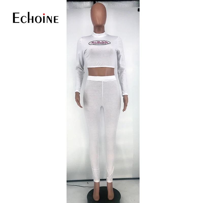 Echoine Women Letter Print Fitness Two Piece Set Long Sleeve Crop Tops Sporty Skinny Autumn Outfits Fashion Active Tracksuit Set
Echoine Women Letter Print Fitness Two Piece Set Long Sleeve Crop Tops Sporty Skinny Autumn Outfits Fashion Active Tracksuit Set