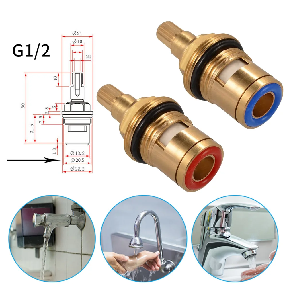 Faucet Cartridge 1/2" 20 Teeth Universal Replacement Tap Valves Brass Ceramic Cartridge Inner Faucet Valve for Bathroom Kitchen
Faucet Cartridge 1/2" 20 Teeth Universal Replacement Tap Valves Brass Ceramic Cartridge Inner Faucet Valve for Bathroom Kitchen