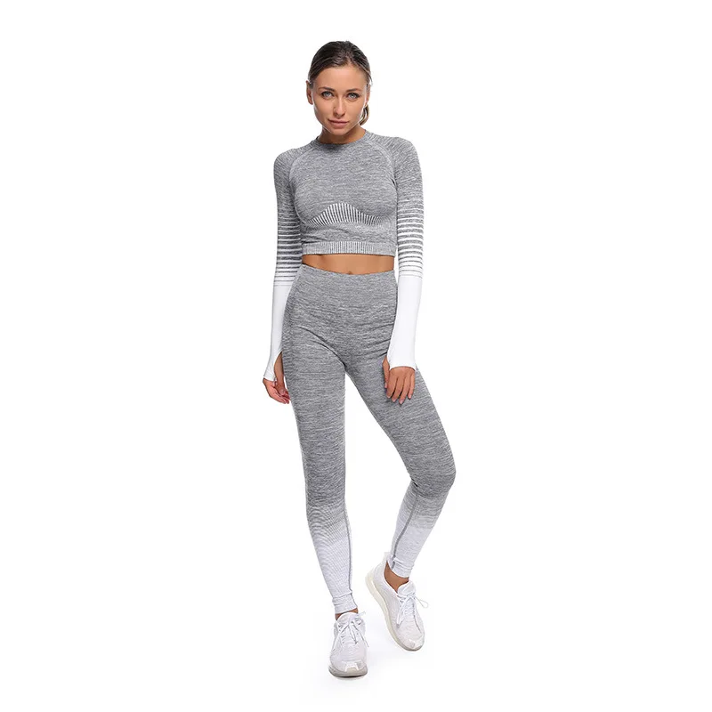 Women's Sportswear Yoga Set Workout Clothes Sportswear Sports Gym Leggings Seamless Fitness Bra Crop Top Long Sleeve Yoga Suit
Women's Sportswear Yoga Set Workout Clothes Sportswear Sports Gym Leggings Seamless Fitness Bra Crop Top Long Sleeve Yoga Suit