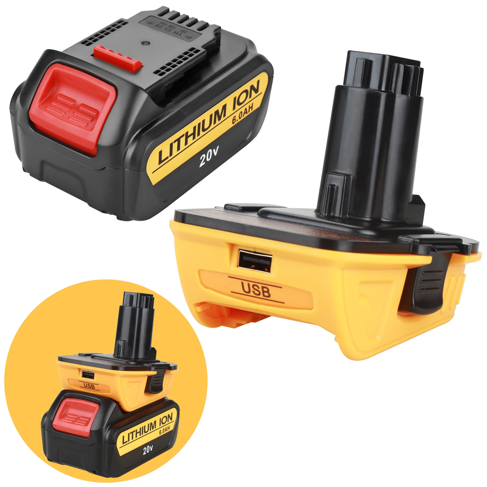 DCB200 20V 6Ah replaceable Li-ion battery compatible with Dewalt 18 Volt MAX XR power tools lithium Batteries
DCB200 20V 6Ah replaceable Li-ion battery compatible with Dewalt 18 Volt MAX XR power tools lithium Batteries