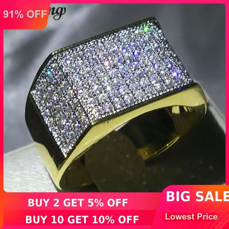 choucong Fashion Hiphop Rock Band Rings For men Pave setting 119pcs 5A zircon cz Yellow Gold Filled 925 Silver male Wedding ring
choucong Fashion Hiphop Rock Band Rings For men Pave setting 119pcs 5A zircon cz Yellow Gold Filled 925 Silver male Wedding ring
