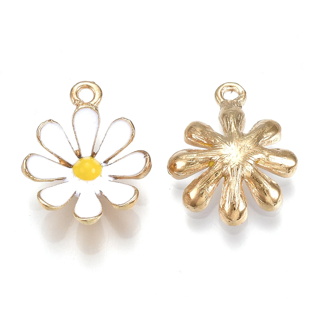 Mini Daisy Flower Light Golden Plated Alloy Dangle Pendants Charms with Enamel Jewelry Making DIY Bracelet Necklace Earring
Mini Daisy Flower Light Golden Plated Alloy Dangle Pendants Charms with Enamel Jewelry Making DIY Bracelet Necklace Earring