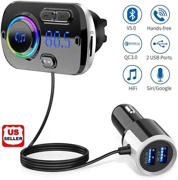 Hands-free Bluetooth Fm Transmitter Car Kit with USB Charger Wireless Radio Adapter Car Kit Mp3 Player
Hands-free Bluetooth Fm Transmitter Car Kit with USB Charger Wireless Radio Adapter Car Kit Mp3 Player