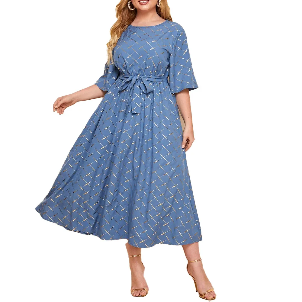Dress New 2021 Explosion Western Style Oversize Women's Summer Bronzing Printing Fashion High Waist Round Neck Summer
Dress New 2021 Explosion Western Style Oversize Women's Summer Bronzing Printing Fashion High Waist Round Neck Summer
