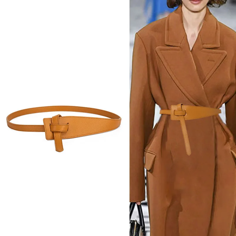 Niche Design Simple Hourglass Design Women's Waist Cover Knotted Leather Belt Wear with Skirt
Niche Design Simple Hourglass Design Women's Waist Cover Knotted Leather Belt Wear with Skirt