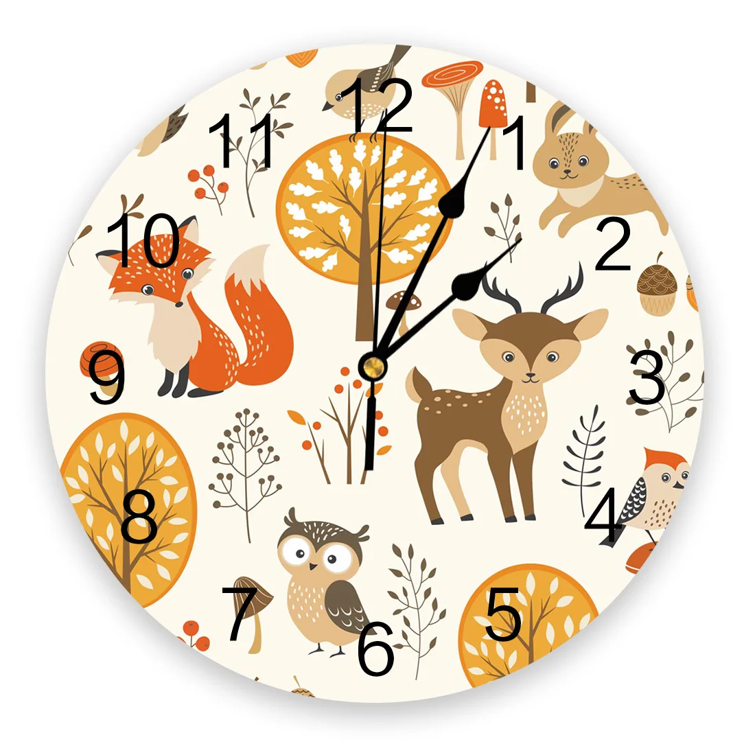 Modern Wall Clock Animal Woods Owl Fox Elk PVC Wall Clock Home Decor Bedroom Silent Oclock Watch Wall for Living Room
Modern Wall Clock Animal Woods Owl Fox Elk PVC Wall Clock Home Decor Bedroom Silent Oclock Watch Wall for Living Room