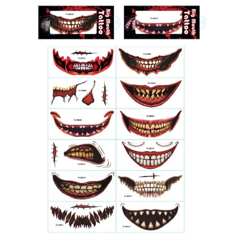 Halloween Temporary Blood Knife Hourglass Skull Mouth Scary Body Makeup Tattoo Stickers DIY Halloween Decoration Party Supplies
Halloween Temporary Blood Knife Hourglass Skull Mouth Scary Body Makeup Tattoo Stickers DIY Halloween Decoration Party Supplies