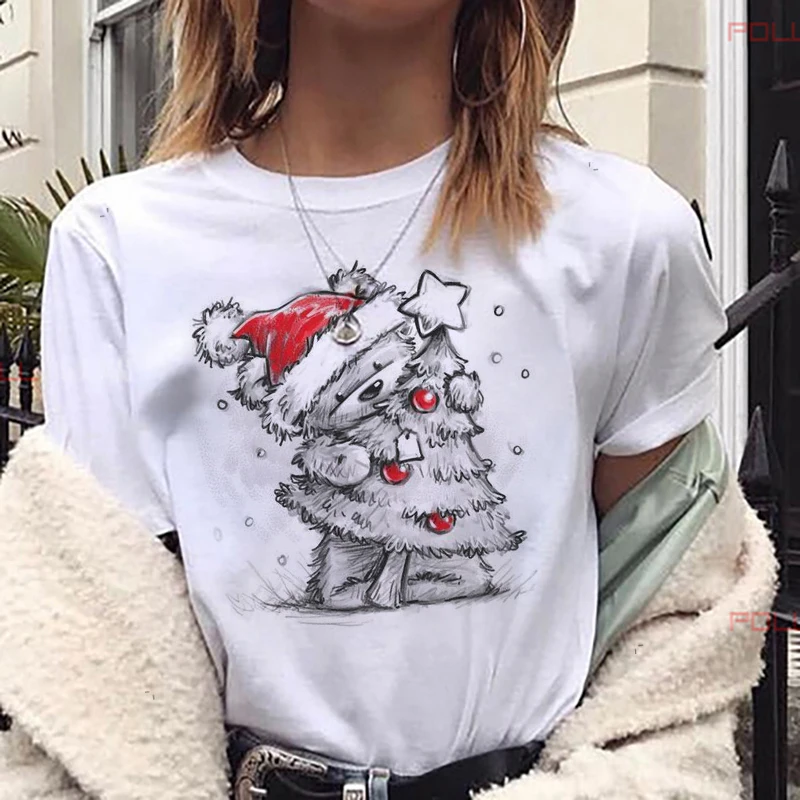 Women Fashion Merry Christmas Printed New Lovely Bear T Shirt Harajuku Short Sleeve T-shirt White Suitable All Seasons Tshirts
Women Fashion Merry Christmas Printed New Lovely Bear T Shirt Harajuku Short Sleeve T-shirt White Suitable All Seasons Tshirts