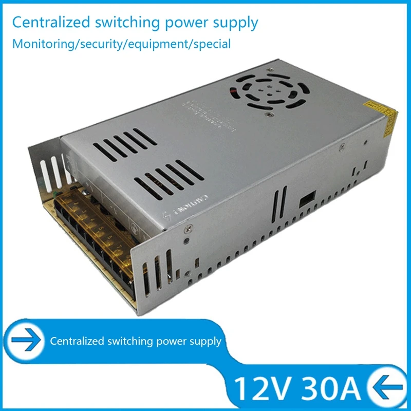 12V 30A LED Switch Power Supply Transformer 360W Power Supply Adapter LED Strip Switch Driver Power Adapter
12V 30A LED Switch Power Supply Transformer 360W Power Supply Adapter LED Strip Switch Driver Power Adapter