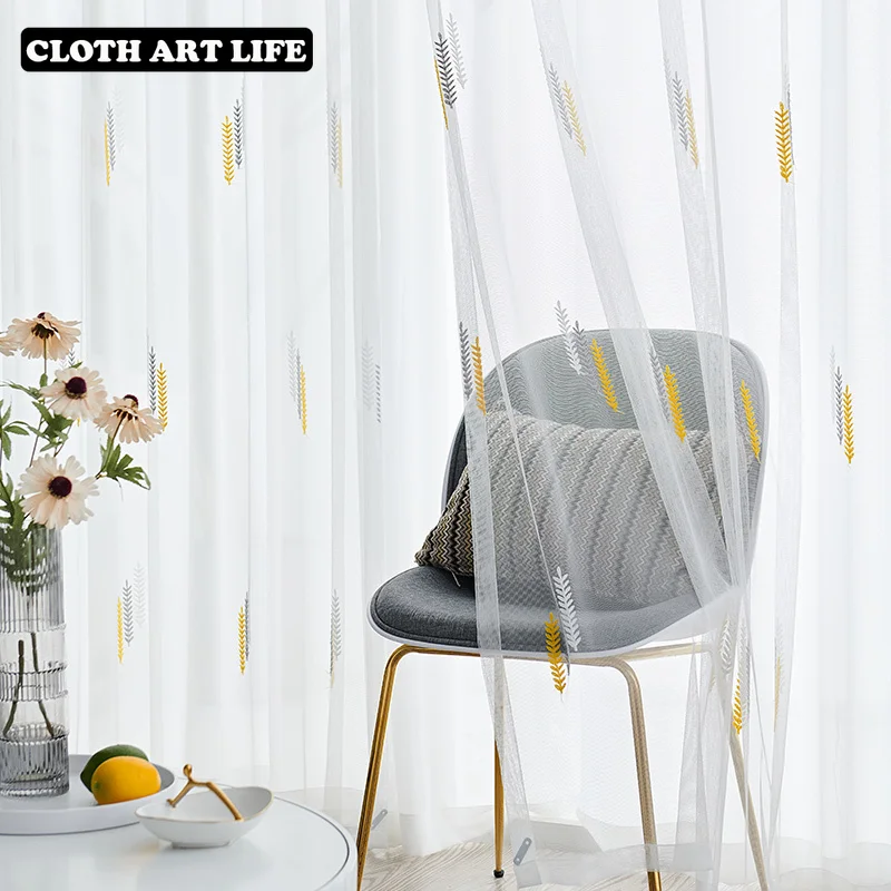 2021 Simple Pastoral Off-white Yellow Wheat Ear Embroidery Window Screen Gauze White Tulle for Living Room Curtain Drapes
2021 Simple Pastoral Off-white Yellow Wheat Ear Embroidery Window Screen Gauze White Tulle for Living Room Curtain Drapes