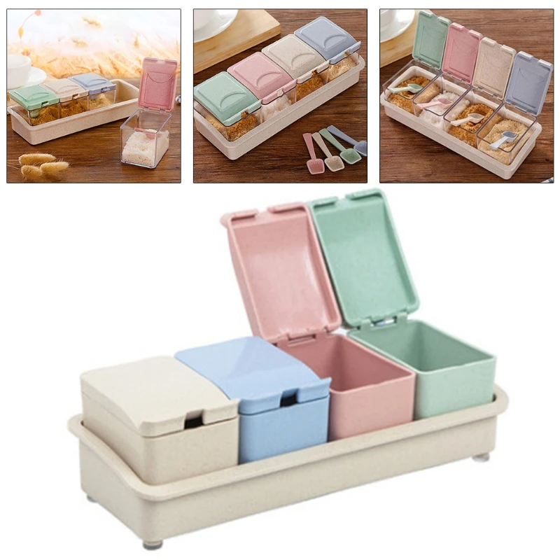 4Pcs Kitchen Seasoning Spice Box Set With Storage Base Cruet Condiment Salt and Pepper Seasoning Cooking Case Kitchen Tool
4Pcs Kitchen Seasoning Spice Box Set With Storage Base Cruet Condiment Salt and Pepper Seasoning Cooking Case Kitchen Tool