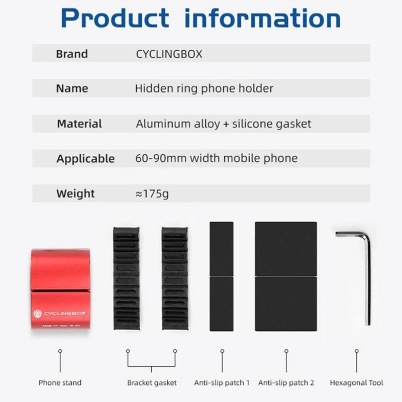 Bicycle Mobile Phone Holder Portable Mountain Bike Riding Aluminum Alloy Ring Folding Cellhone Rack
Bicycle Mobile Phone Holder Portable Mountain Bike Riding Aluminum Alloy Ring Folding Cellhone Rack