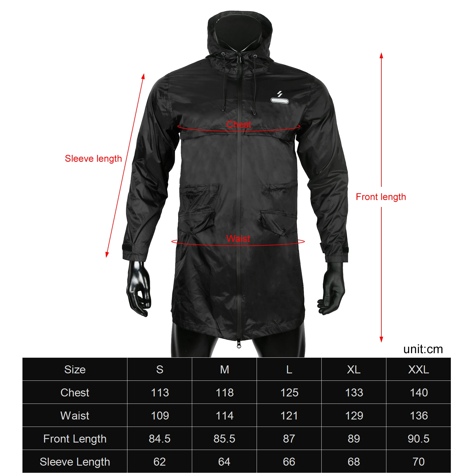 Men Long Waterproof Windproof Hooded Rain Jacket MTB Bicycle Cycling Rain Jacket Outdoor Sport Running Camping Raincoat
Men Long Waterproof Windproof Hooded Rain Jacket MTB Bicycle Cycling Rain Jacket Outdoor Sport Running Camping Raincoat