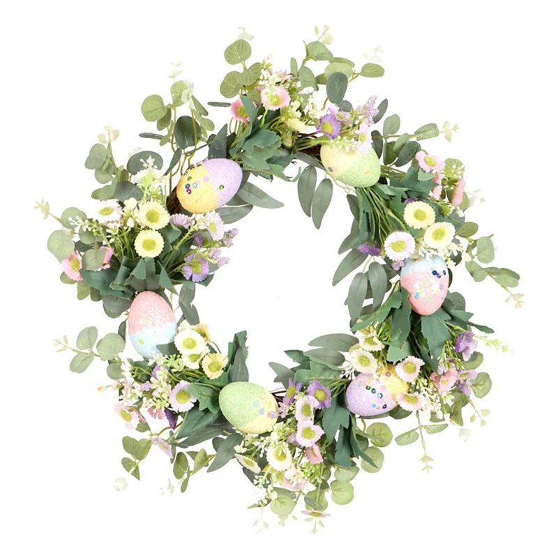 Artificial Easter Wreath Spring Wreath with Egg and Mixed Green Plants, for Front Door Wedding Party Wall Home Decor
Artificial Easter Wreath Spring Wreath with Egg and Mixed Green Plants, for Front Door Wedding Party Wall Home Decor