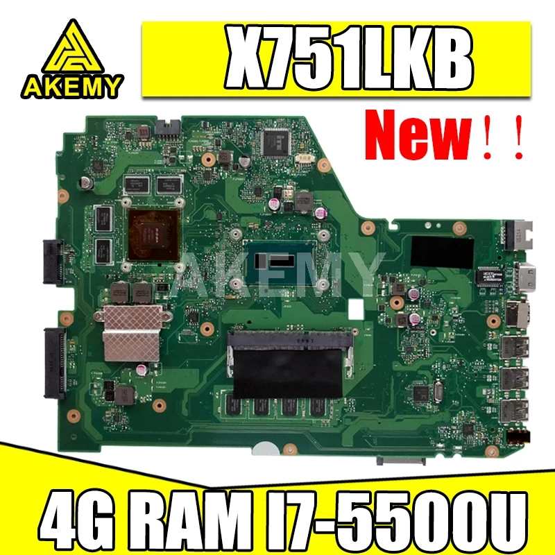 Материнская плата Akemy X751LK REV 2,0 для For Asus X751LK X751LKB X751LX материнская плата для ноутбука GTX 850M 4G RAM I7-5500U 
Материнская плата Akemy X751LK REV 2,0 для For Asus X751LK X751LKB X751LX материнская плата для ноутбука GTX 850M 4G RAM I7-5500U