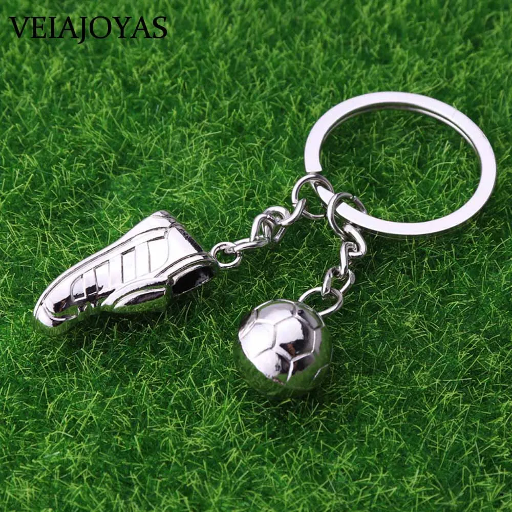 Football Keychains Stainless Steel Soccer Boots Ball 3D Model Key Chains Men Car Keyrings chaveiro Charm Sports Pendant Souvenir | Украшения