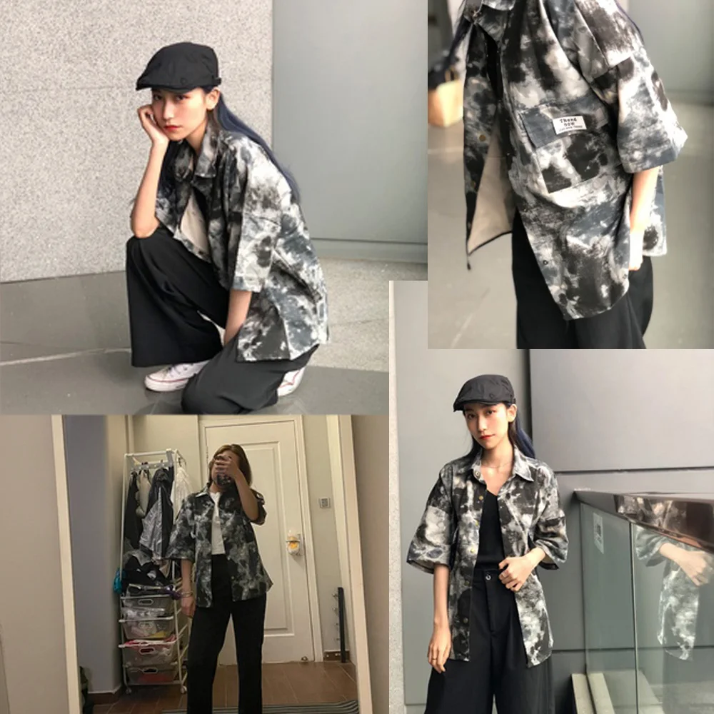 Highstreet Tie Dye Shirts Gothic Retro Ins Fashion Hip Pop Rock Women Oversize Shirt Casual Loose Korea Japan Outwear Fashion
Highstreet Tie Dye Shirts Gothic Retro Ins Fashion Hip Pop Rock Women Oversize Shirt Casual Loose Korea Japan Outwear Fashion