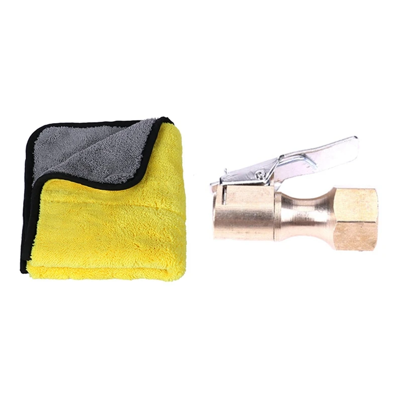 Ultra Soft Coral Velvet Car Cleaning Cloth 45X38cm Yellow+Gray & Car Tire Inflator Tool Valve Stem Connector Copper
Ultra Soft Coral Velvet Car Cleaning Cloth 45X38cm Yellow+Gray & Car Tire Inflator Tool Valve Stem Connector Copper