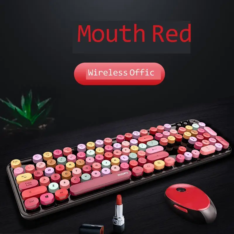 Ferris hand wireless keyboard mouse color lipstick girl punk keyboard office suit
Ferris hand wireless keyboard mouse color lipstick girl punk keyboard office suit