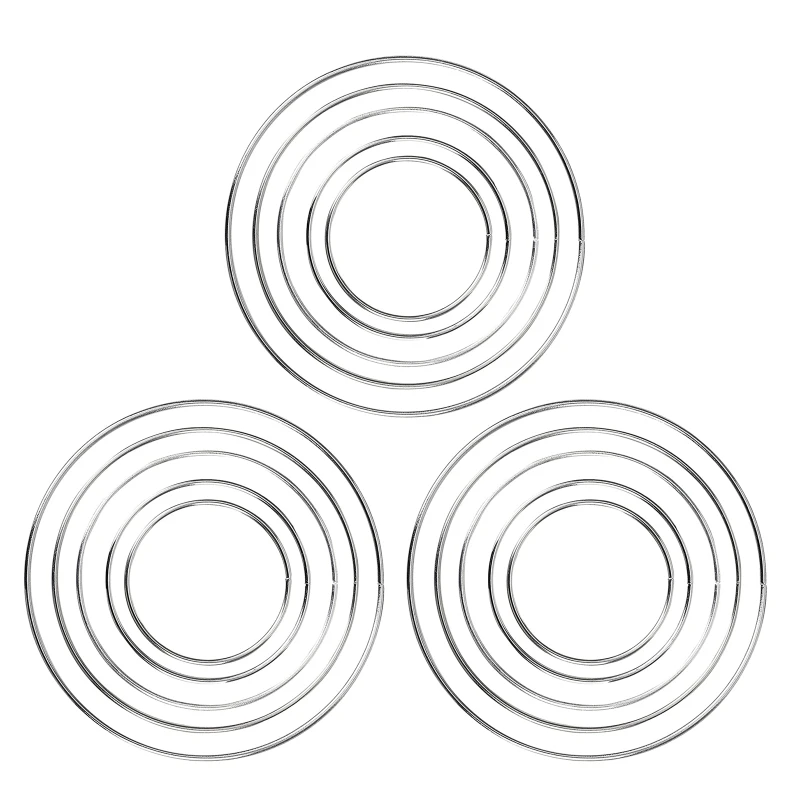 Metal Rings Hoops 15 Pieces Steel Craft Silver Rings for Dream Catcher, Macrame and Other DIY Projects in 5 Sizes
Metal Rings Hoops 15 Pieces Steel Craft Silver Rings for Dream Catcher, Macrame and Other DIY Projects in 5 Sizes