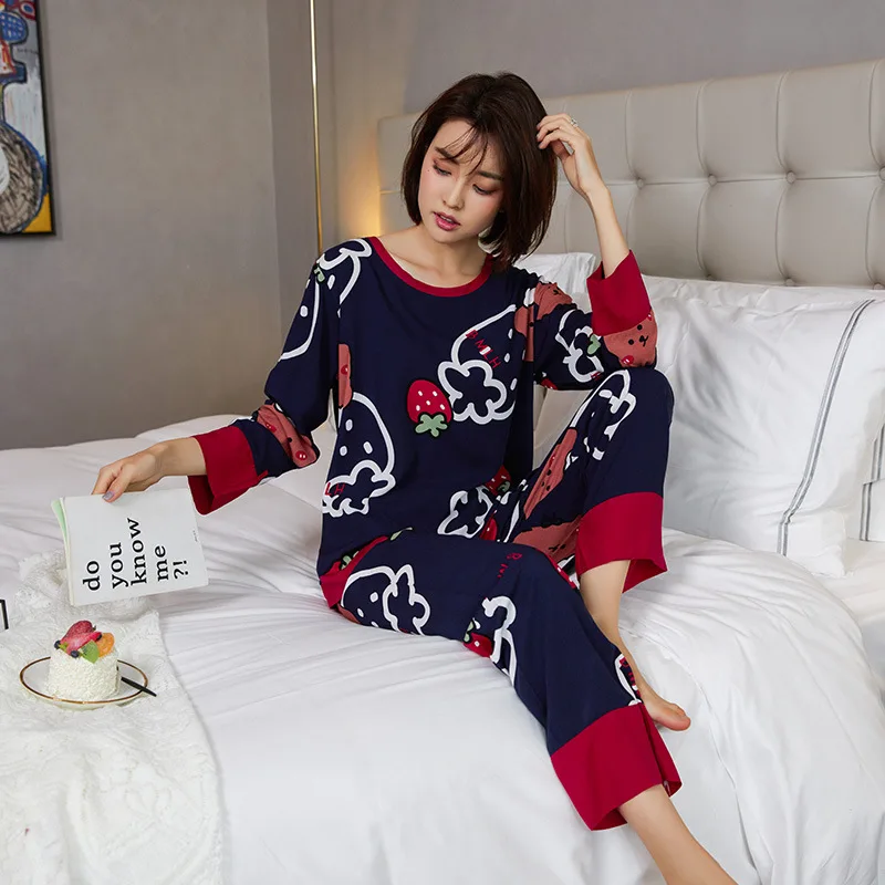 Women Pyjamas Set Long Sleeve Sleepwear Blue Pineapple Print Pajamas Suit Female Sleep Two Piece Loungewear Plus Size M-2XL
Women Pyjamas Set Long Sleeve Sleepwear Blue Pineapple Print Pajamas Suit Female Sleep Two Piece Loungewear Plus Size M-2XL