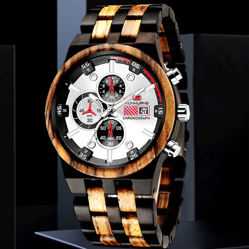 Fashion Natural Wooden Watch Men's erkek kol saati Luxury Stylish Wood Date Watch Chronograph Military Male Quartz Watches 2021
Fashion Natural Wooden Watch Men's erkek kol saati Luxury Stylish Wood Date Watch Chronograph Military Male Quartz Watches 2021