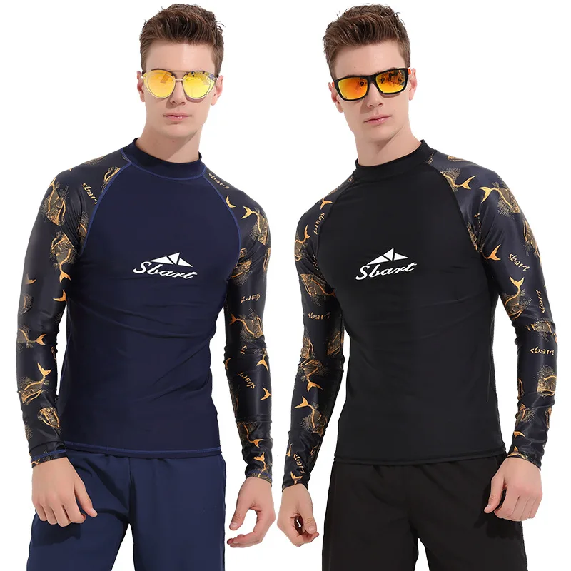 Men's Printed Rash Guard Spf-50 Tight Fit Swim Shirt Rashguard Swimwear Long Sleeve Top Swimsuit Uv Dive Skin Baselayer Wetsuit
Men's Printed Rash Guard Spf-50 Tight Fit Swim Shirt Rashguard Swimwear Long Sleeve Top Swimsuit Uv Dive Skin Baselayer Wetsuit